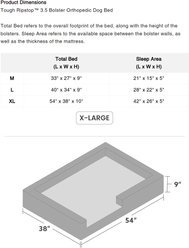 K9 Ballistics Tough Ripstop 3.5 Orthopedic Bolster Dog Bed, Two-tone Gray Velvet, X-Large slide 2 of 5