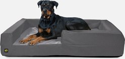 K9 Ballistics Tough Ripstop 3.5 Orthopedic Bolster Dog Bed, Two-tone Gray Velvet, X-Large