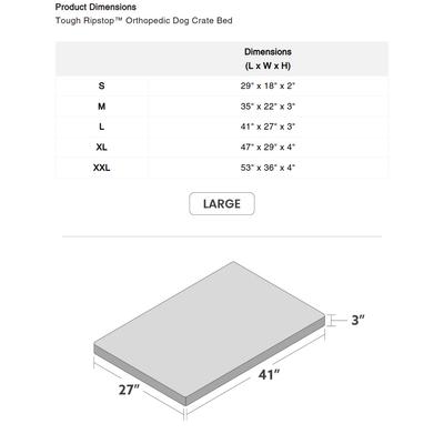 Show full view: K9 Ballistics Tough Ripstop Orthopedic Dog Crate Mat, Obsidian Black, Large slide 5 of 8
