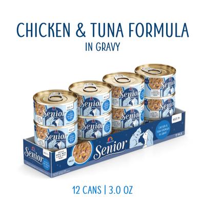 Show full view: Weruva Senior Grain-Free Chicken & Tuna Formula in Gravy Wet Cat Food, 3-oz can, case of 12 slide 3 of 11
