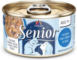 Weruva Senior Grain-Free Chicken & Tuna Formula in Gravy Wet Cat Food, 3-oz can, case of 12