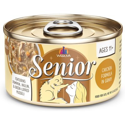 Weruva Weruva Senior Grain-Free Chicken Formula in Gravy Wet Cat Food, 3-oz can, case of 12