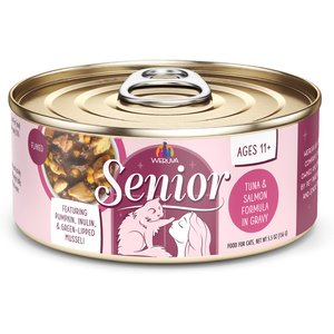 Weruva Senior Grain-Free Tuna & Salmon Formula in Gravy Wet Cat Food, 5.5-oz can, case of 8