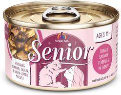 Weruva Senior Grain-Free Tuna & Salmon Formula in Gravy Wet Cat Food, 3-oz can, case of 12