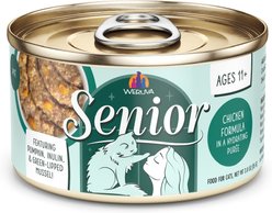Weruva Senior Grain-Free Chicken Formula in Hydrating Puree Wet Cat Food, 3-oz can, case of 12