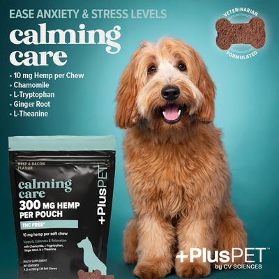 Show full view: +PlusPET Pet Calming Care Beef & Bacon Flavored Soft Chew Full Spectrum Hemp Extract Calming Health Supplement for Dogs, 30 count slide 3 of 11