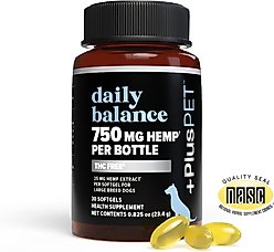 +PlusPET Pet Daily Balance Softgel Full Spectrum Hemp Extract Health Supplement for Large Breed Dogs, 30 count slide 2 of 3