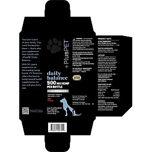 +PlusPET Daily Balance Beef Flavored Full Spectrum Hemp Extract Oil Health Supplement for Dogs & Cats, 1.86-fl oz bottle