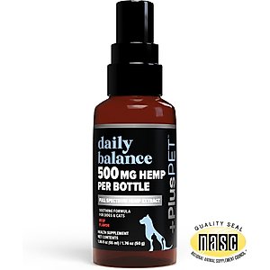 +PlusPET Daily Balance Beef Flavored Full Spectrum Hemp Extract Oil Health Supplement for Dogs & Cats, 1.86-fl oz bottle