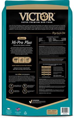 Show full view: VICTOR Hi-Pro Plus 30/20 Active Sporting High Protein Gluten-Free Dry Dog Food, 50-lb bag slide 4 of 12