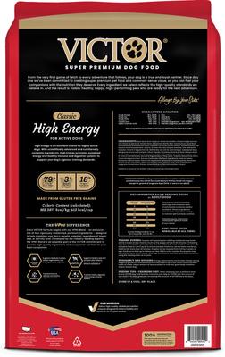 Show full view: VICTOR High Energy Active Sporting Gluten-Free Beef & Chicken Meal Dry Dog Food, 50-lb bag slide 4 of 12