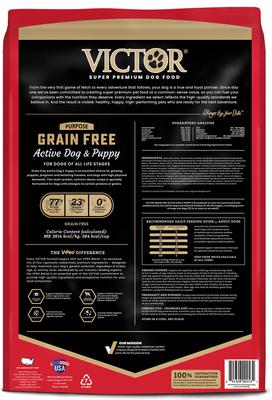 Show full view: VICTOR Grain-Free Active High Protein Dry Dog Food, 15-lb bag slide 4 of 12