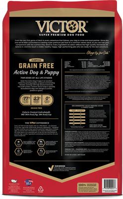 Show full view: VICTOR Grain-Free Active High Protein Dry Dog Food, 30-lb bag slide 4 of 12