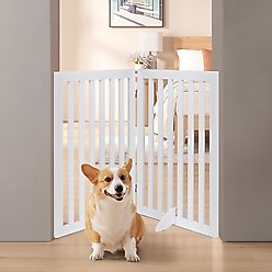 Unipaws Free Standing Dog Gate, White, 36-in, 2-panel slide 2 of 7