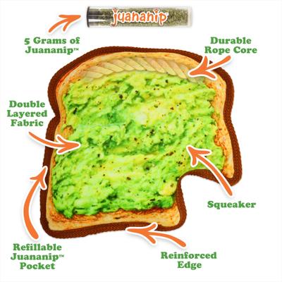 Show full view: Doggijuana Tuffer Chewer Avocado Toast Tough Dog Chew Toy slide 2 of 9