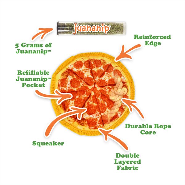 Doggijuana Tuffer Chewer Mini Whole Pepperoni Pizza Tough Dog Chew Toy