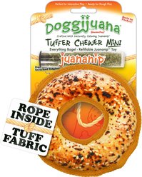 Doggijuana Tuffer Chewer Mini Everything Bagel Tough Dog Chew Toy