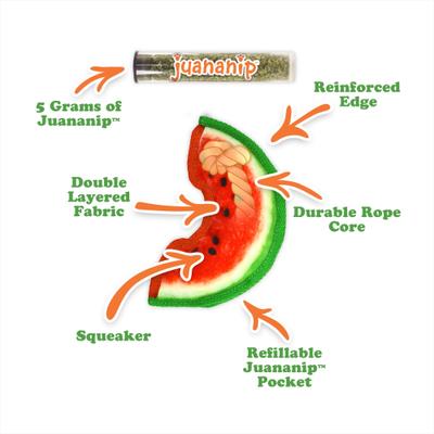 Show full view: Doggijuana Tuffer Chewer Mini Watermelon Slice Tough Dog Chew Toy slide 2 of 9