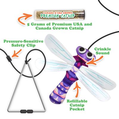 Show full view: Meowijuana Jump 'n' Jamb Flashy Dragonfly Cat Teaser Toy with Catnip slide 2 of 9