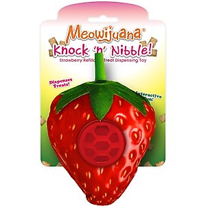 Meowijuana Knock 'n' Nibble Strawberry Cat Treat Dispensing Toy
