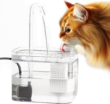 Show full view: SunGrow Automatic Flowing Hydration with Filter Transparent Feeder Bowl Cat Water Fountain, 4.7 x 6 x 5 in slide 3 of 9