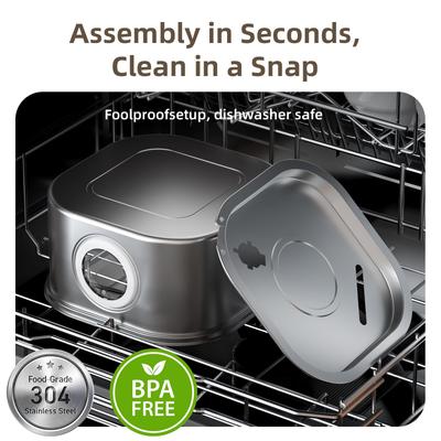 Show full view: Casfuy PWS-120 Large Water Level Window Stainless Steel Dog & Cat Water Fountain, 108-oz slide 7 of 9