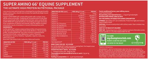 Show full view: Hygain Super Amino 66 Horse Supplement, 6.6-lb bucket slide 2 of 5