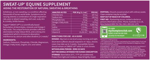 Show full view: Hygain Sweat-Up Powder Horse Supplement, 22-lb bucket slide 2 of 2