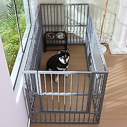 RYPetmia Indoor/Outdoor Dog Playpen, Charcoal Gray slide 2 of 7