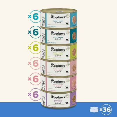 Show full view: Applaws Limited Ingredient Fish Selection in Broth Wet Cat Food, 2.47-oz, case of 36 slide 3 of 9
