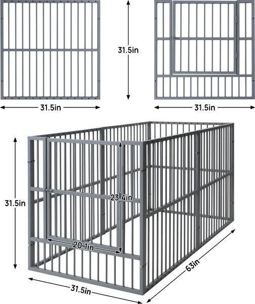 Show full view: RYPetmia Indoor/Outdoor Dog Playpen, Charcoal Gray slide 5 of 8