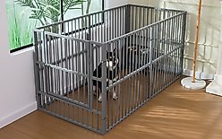 RYPetmia Indoor/Outdoor Dog Playpen, Charcoal Gray