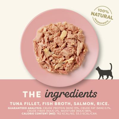 Show full view: Applaws Limited Ingredient Tuna Fillet & Salmon in Broth Wet Cat Food, 2.47-oz can, case of 5 slide 5 of 10