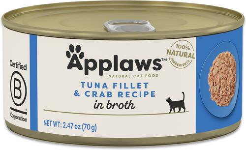 Show full view: Applaws Limited Ingredient Tuna Fillet & Crab in Broth Wet Cat Food, 2.47-oz can, case of 5 slide 3 of 11
