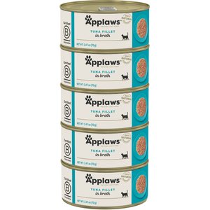 Applaws Limited Ingredient Tuna Fillet in Broth Wet Cat Food, 2.47-oz can, case of 5