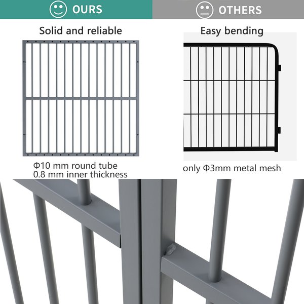 Show full view: RYPetmia Indoor/Outdoor Dog Playpen, Charcoal Gray slide 6 of 8