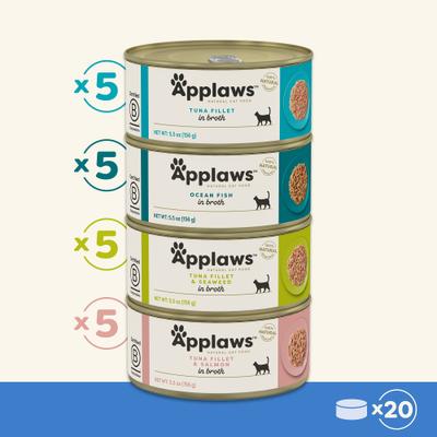 Show full view: Applaws Limited Ingredient Fish Selection in Broth Wet Cat Food, 5.5-oz, case of 20 slide 3 of 9