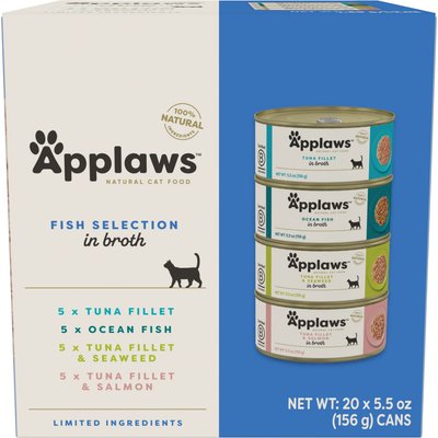 Applaws Applaws Limited Ingredient Fish Selection in Broth Wet Cat Food, 5.5-oz, case of 20