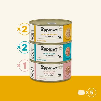 Show full view: Applaws Limited Ingredient Variety Pack Selection in Broth Wet Cat Food, 2.47-oz can, case of 5 slide 3 of 10