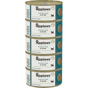Applaws Limited Ingredient Ocean Fish in Broth Wet Cat Food, 2.47-oz can, case of 5