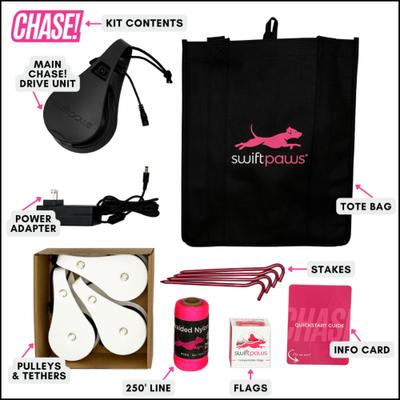 Show full view: SwiftPaws Chase! Complete Lure Course Kit Dog Toy, Black slide 3 of 10