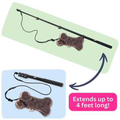 Show full view: SwiftPaws Extendable Flirt Pole Dog Toy, Black slide 3 of 9