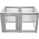 Front Row Clear Indoor & Outdoor Foldable Dog Playpen, Ash Gray