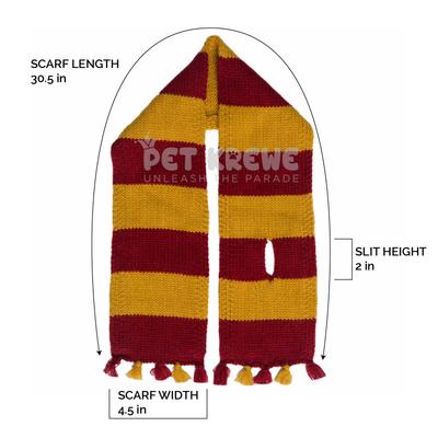 Show full view: Pet Krewe Hipster Wizard Scarf Dog Costume, Red/Yellow slide 4 of 9