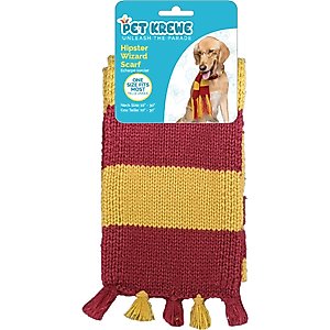 Pet Krewe Hipster Wizard Scarf Dog Costume, Red/Yellow