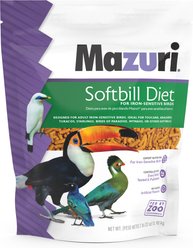 Mazuri Softbill Low Iron Bird Food, 2-lb bag