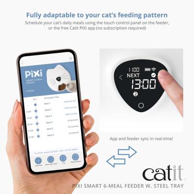 Show full view: Catit Pixi Smart 6-Meal Cat Feeder, Stainless slide 7 of 11