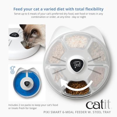 Show full view: Catit Pixi Smart 6-Meal Cat Feeder, Stainless slide 6 of 11