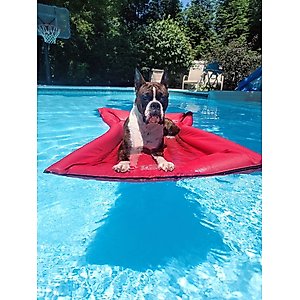 Lazy Dog Lounger Water Raft Dog Toy, Red, Large