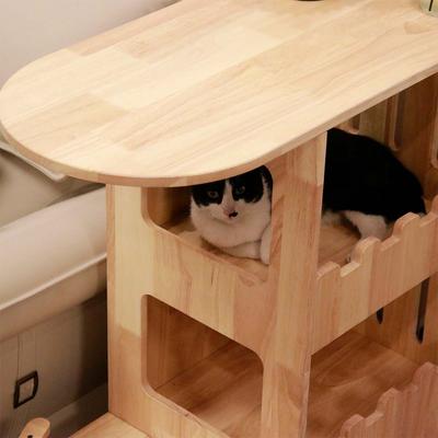 Show full view: PETOMG 36-in Cat Condo, Wood Color, Medium slide 3 of 9